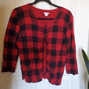 Buffalo plaid cardigan